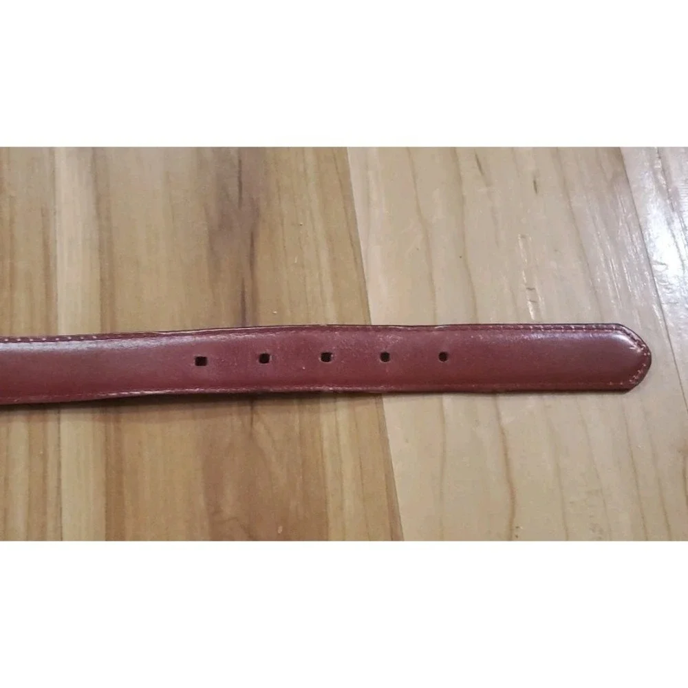 Fossil Reversible‎ Black and Red Stitched Leather Belt Size L 36